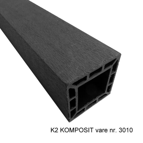 K2 Komposit firkantstolpe gråsort