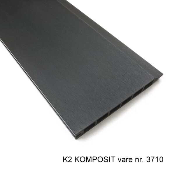 K2 Komposit hegnsbrædder 25x232x2040 mm gråsort