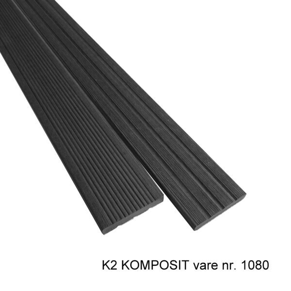 K2 Komposit kantprofil gråsort