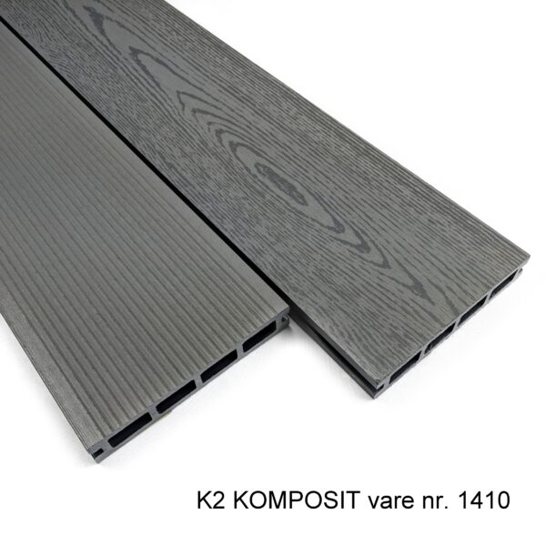 K2 Komposit hule terrassebrædder 25x150x2220 mm betongrå