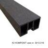 K2 Komposit top-/bundbræt gråsort 218 cm. Passer til vedligeholdelsesfri hegn med komposit notstolper