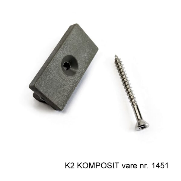 K2 Komposit clips til hule terrassebrædder betongrå