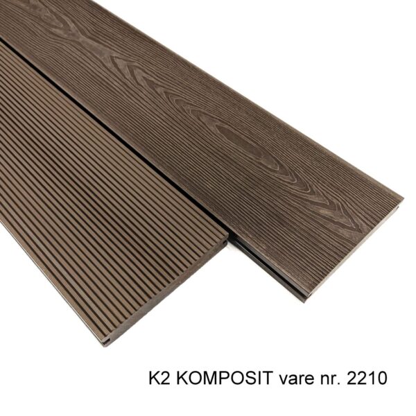 terrassebrædder massiv solid komposit 20 140 2220mm mørk mahogni rillet traestruktur 2210