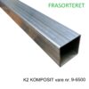 K2 Komposit stålkerne 60x60x2000 mm. Profilrør 60x60 mm pre-galvaniseret