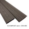 K2 Komposit brun hegnsbrædder med fer og not. Vedligeholdelsesfri overflade med træstruktur. k1. Brædder til hegn