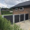 Komposithegn, dobbeltlåge og havelåge. Galvaniserede stolper og galvaniserede komposit låger. Vedligeholdelsesfri.